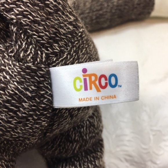 Circo Classic Brown Sock Monkey Plush Stuffed Animal Toy 18" - Picture 7 of 7